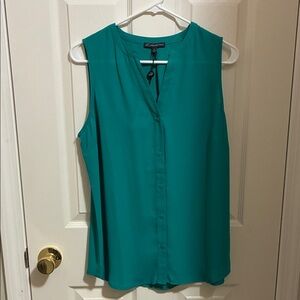 Adrianna Papell Sleeveless Teal Blouse